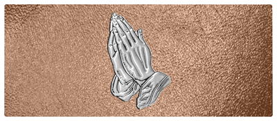 DNSEMP-L-516-GD-SH-BZ Silver Praying Hands Shimmer Bronze